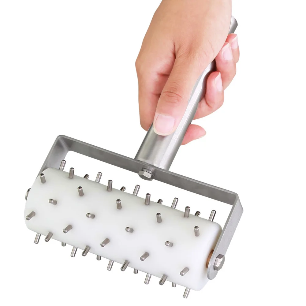 New Hole Puncher Cutter Pastry Lattice Stainless Steel Dough Docker Plastic Pizza Needle Roller Wheel