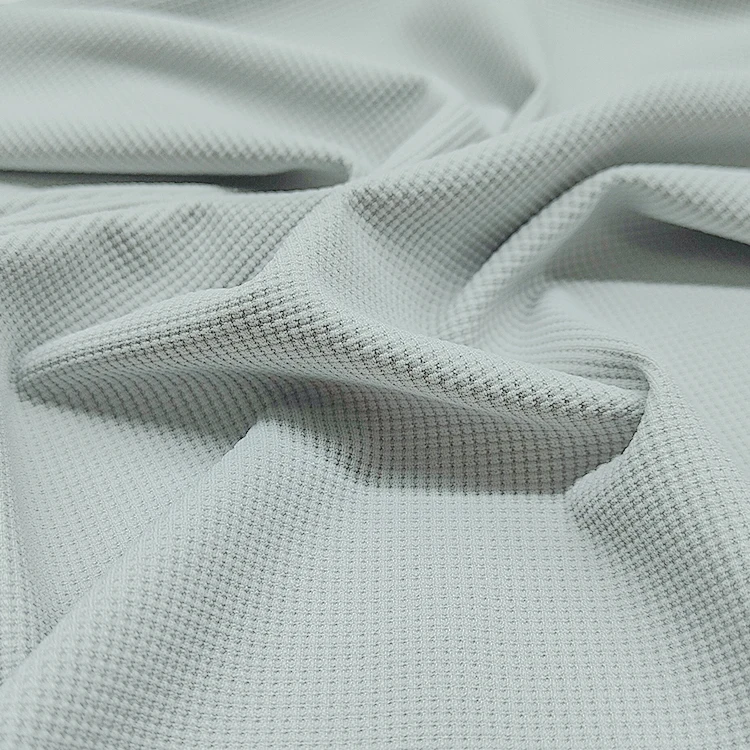 Breathable Solid Activewear Fabrics 82 Nylon 18 Spandex Material Knitted Waffle Fabric For Sale