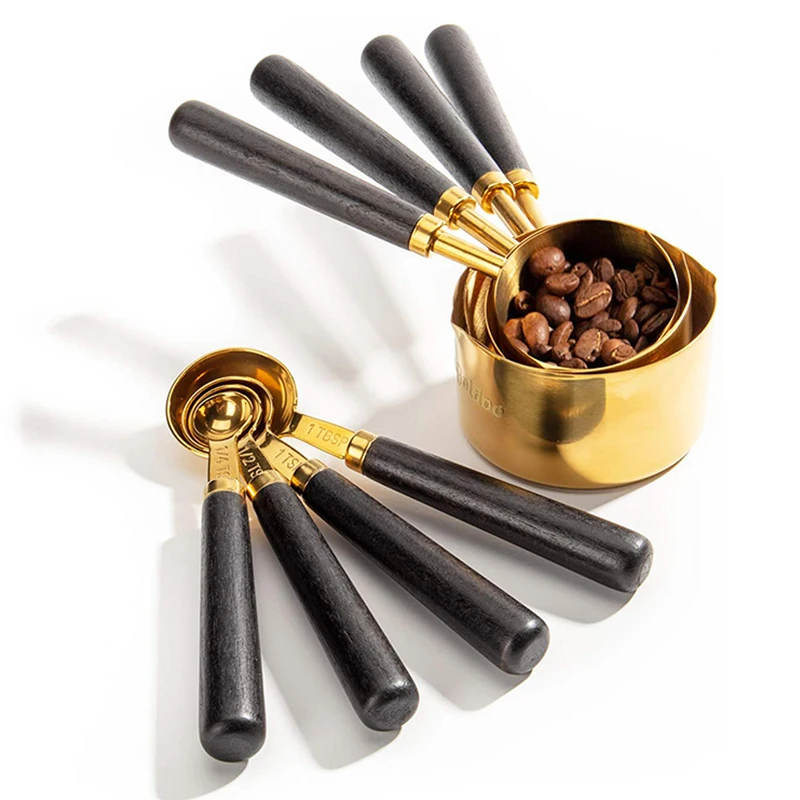 Wholesale Kitchen Cooking Baking  Custom 8 piece Stainless Steel Measuring Cups And Spoon Set