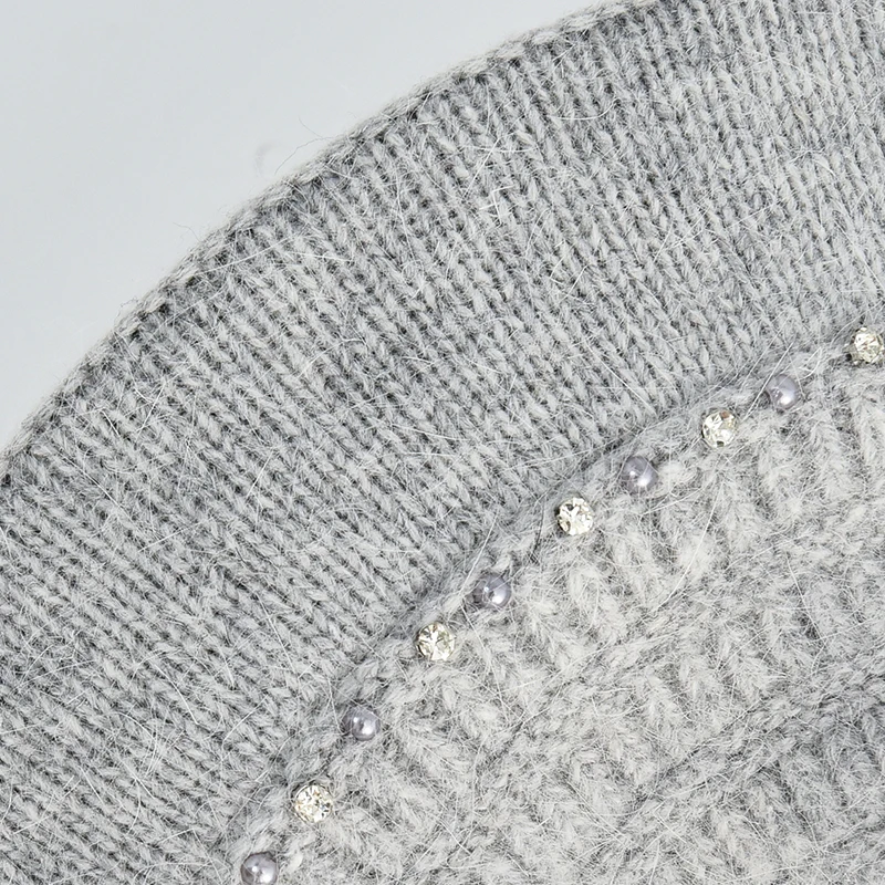 Custom Winter Knit Beret Hat Peaked Caps Angora Wool British Beret Hats Baker Boy Newsboy Flat Cap