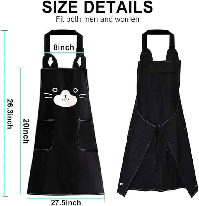 Custom Heavy Duty Apron Baking Cooking Printed Denim Apron With Two Pockets  apron