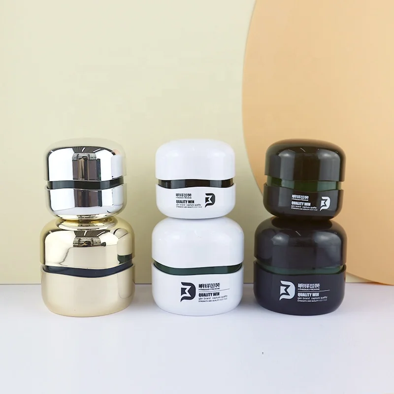 cosmetic Round Pill Capsule Shape Essence sleeping mask mudpack 50G 100g Cream Jar PET PS ABS Double wall Set wide mouth Bottle