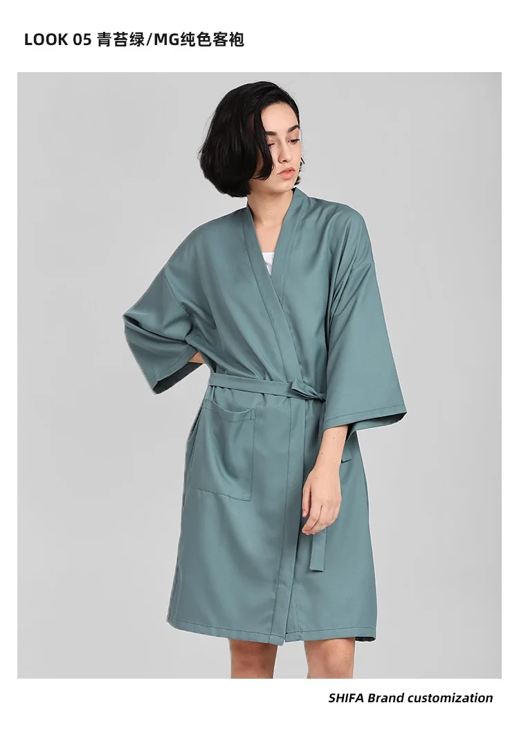 customized  gown smock hairdressing beauty SPA salon client custom logo kimono barber robe