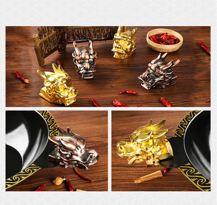 Commercial dragon hot pot restaurant enamel cooked cast iron pot Chongqing Sichuan three grid red soup pot special