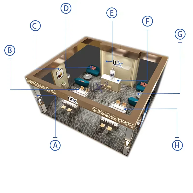 LUX Design Custom Jewelry Showcase Bespoke Jewelry Display Cabinet for Jewelry Shop Interior Design