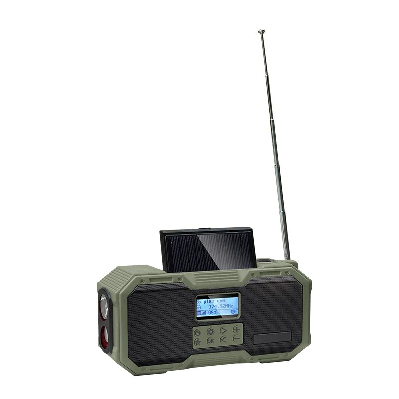 Аварийный радиоприемник на солнечной батарее портативный динамик красный DAB с