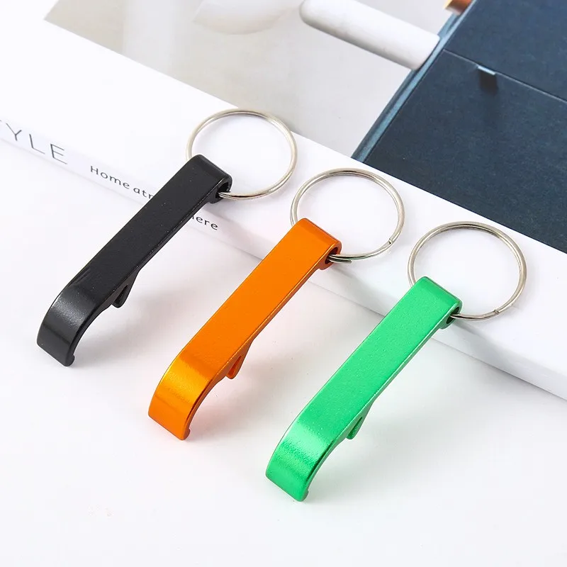 Metal Beer Bottle opener Mini colorful aluminum Keychain