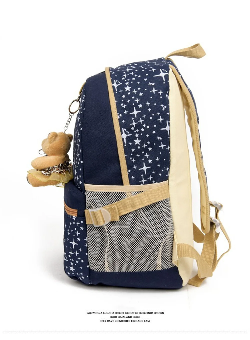  Amiqi 3pcs/set School Bags For Girls Women Backpack Star Printing Schoolbag Travel Bag