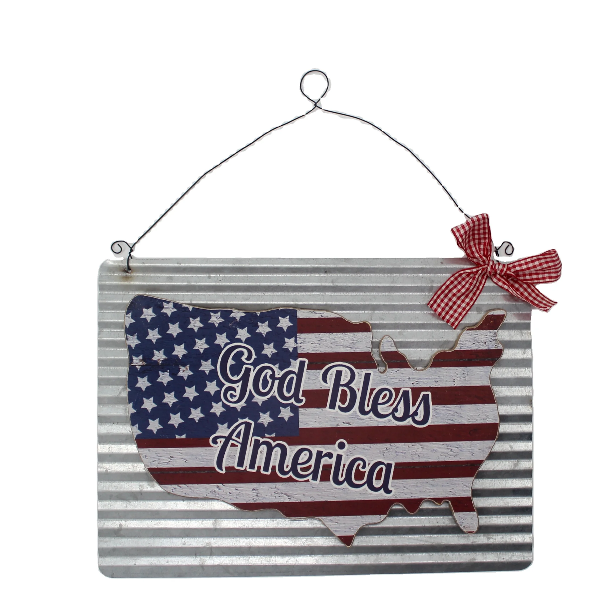 
Decorative God bless AMERICA vintage style metal tin sign for home coffee wall decor 