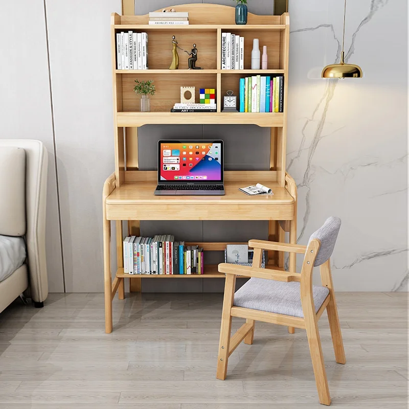 Bedroom furniture children studying table wood kids study writing desk and chair for student