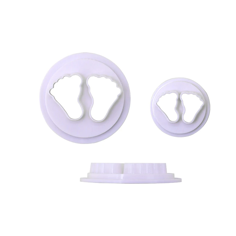 2Pcs/Set Baby Feet Fondant Cake Decorative tool Cookie Mold Printing Mold Cookie Shape Cutter For Kids