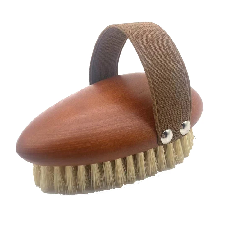 Распродажа отшелушивающая сизалевая щетка для тела из Букового дерева в форме капли смягчающая кожу с ремешком