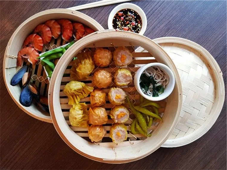 Vassoio Per La Cottura A Vapore Di Spaghetti  Vaporizzatore Dim Sum Bao Buns Piroscafi In Bambu Da 4,5 Pollici