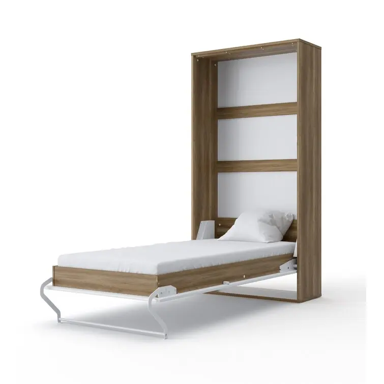 Factory Direct Sale Cheap Price Modern Minimalist Style Saves Space Wooden Foldable Storage Bed Wall Bed
