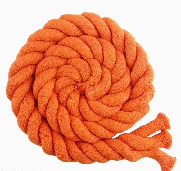 Outdoor Wear Resistant Soft Rope 3 Strand Twisted Cotton Rope for Crafts Sports Tug of War Hammock Home