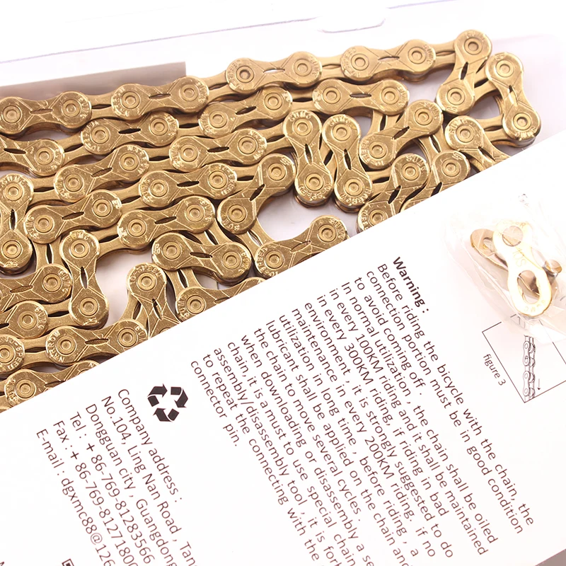 
SUMC Bicycle Chain 116 Links 10 speed EL Chains 10/20/30S Mountain with missing link for M6000 M610 M780 Rainbow 