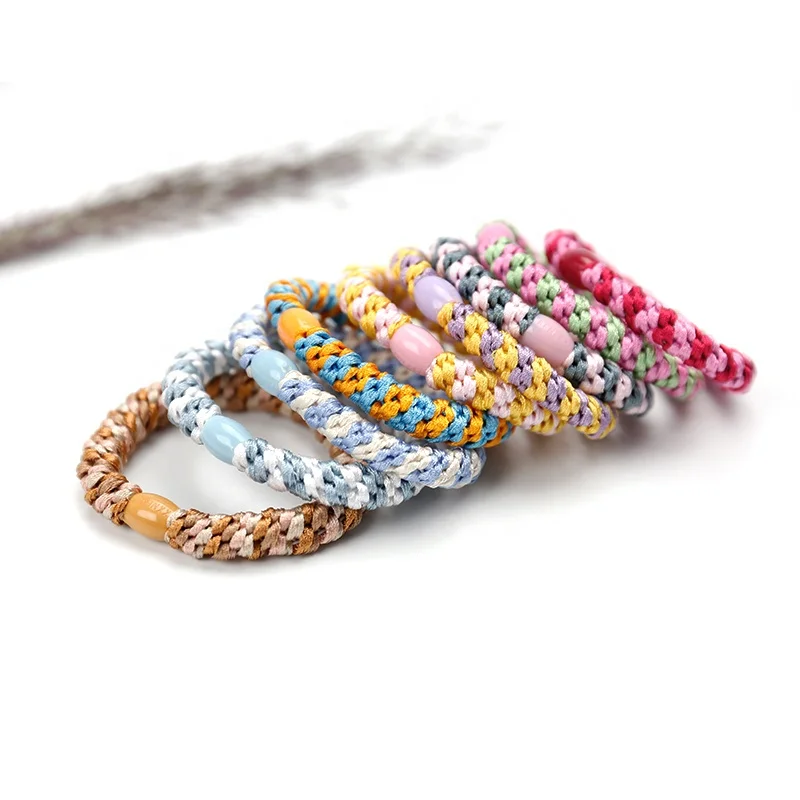 Korean Thick Braided Hair Tie  Ponytail Holders Glitter Hair Elastic Hairband