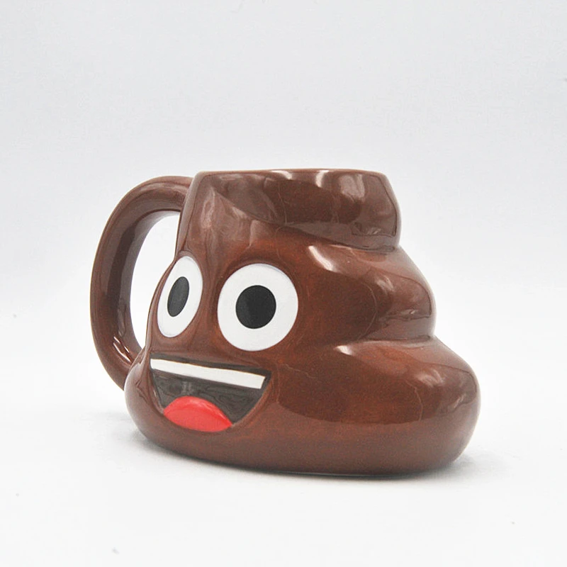 3D Creative Cheap Brown Coffee cup Poop Design Ceramic mug