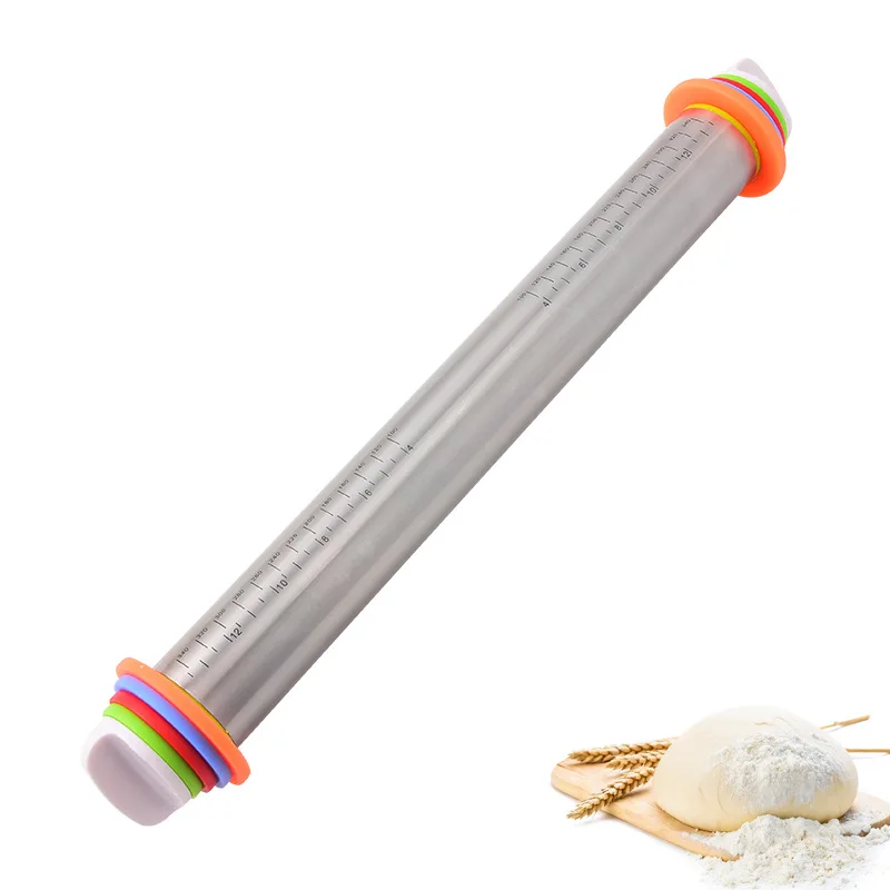 Kitchen Tool High Quality Stainless Steel Thickness Adjustable Rolling Pin