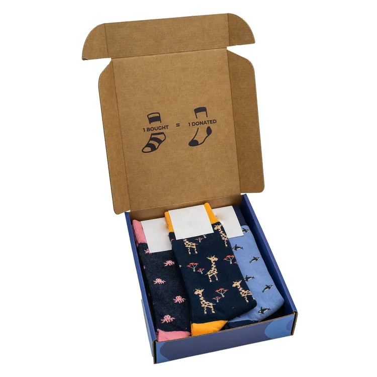 modern novel design gift low price gift professional manufacturer christmas baby happy socks men packing shipping box