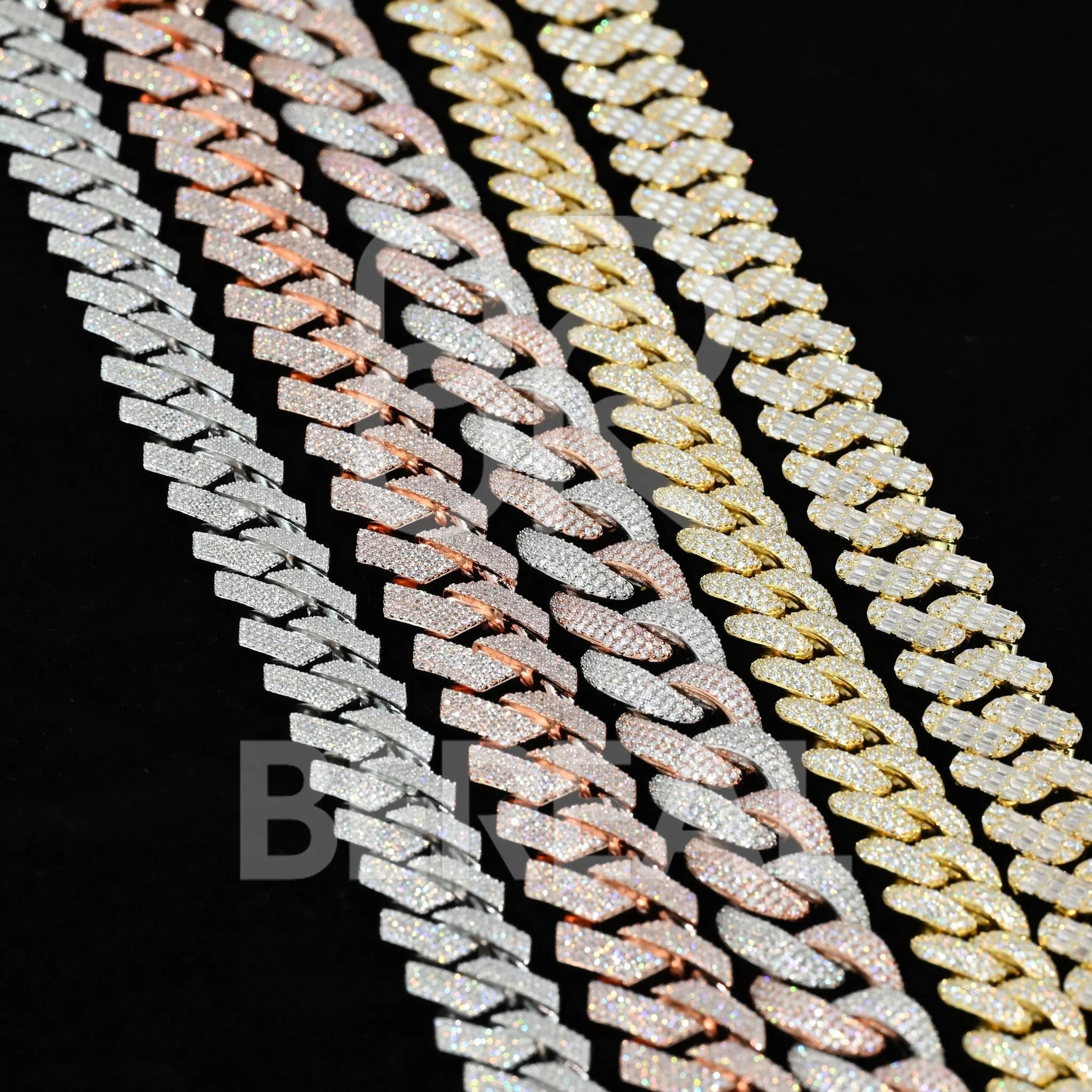 Custom Pass Diamond Test VVS Moissanite Diamond Cuban Link Chain 10mm 12mm 14mm 18mm 19mm 20mm Hip Hop Necklace Men 925 Jewelry
