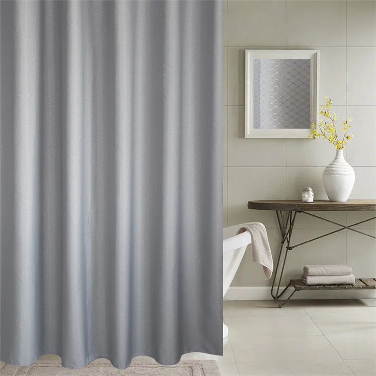 190g Waffle solid polyester simple waterproof hanging curtain custom shower shower curtains