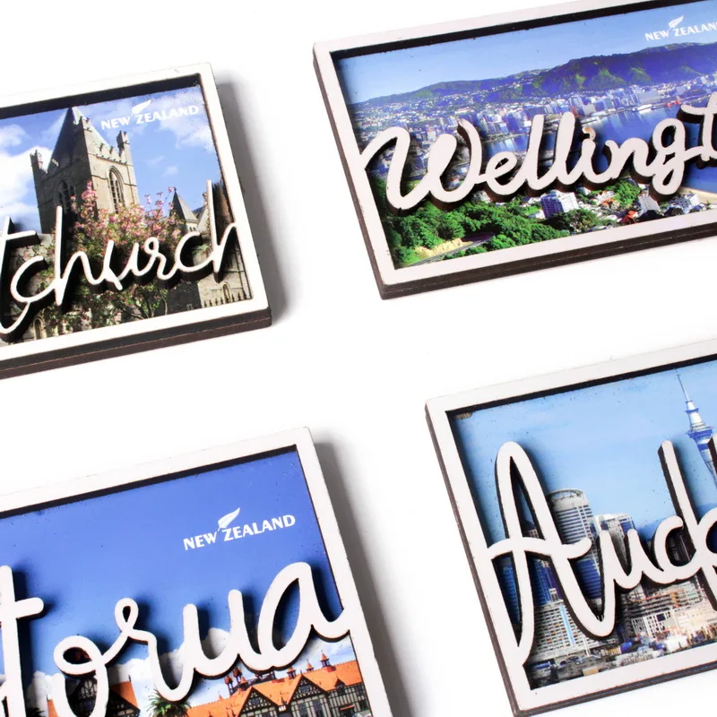 
Custom Sticker New Zealand Wholesale Mdf Souvenirs Fridge Magnet 