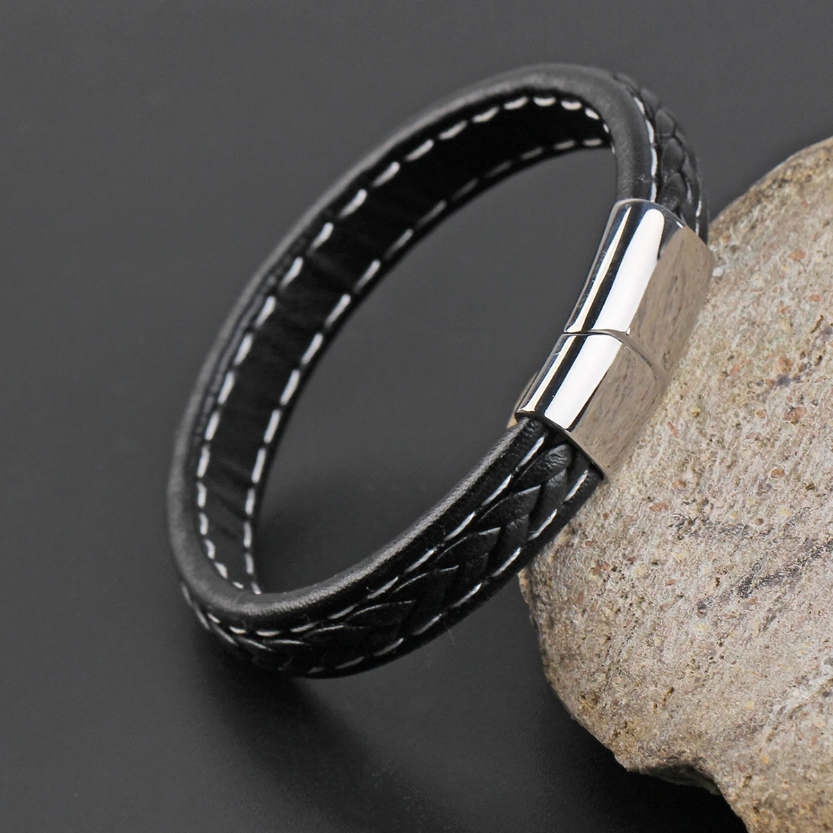 Оптовая Продажа Модные Тканые дружеские мужские спортивные браслеты из сплава PU тканые кожаные