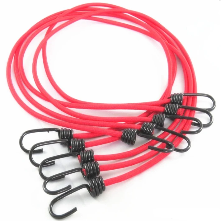 custom  bungee  elastic cord with metal hook elastic packing ropes for motorcycle bike