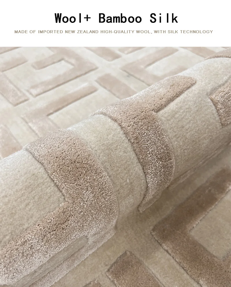 Custom Premium Wool Carpets Hand Tufted for Living Room Elegance