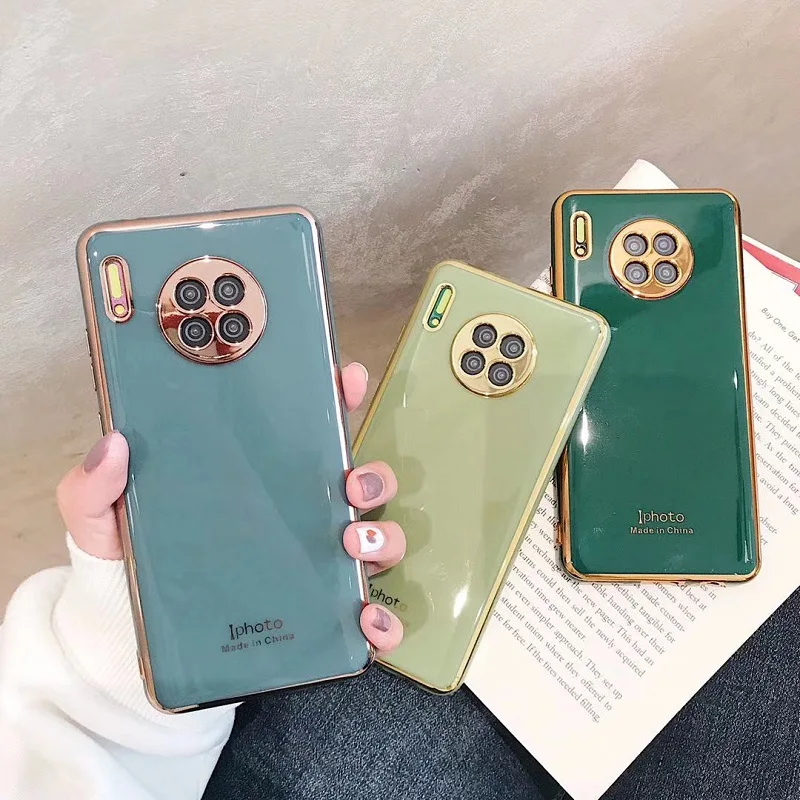 New Soft Gold Plated Electroplated TPU Cell Phone Case for Huawei P20 P30 P40 Mate 20 30 Pro Lite  Nova 3 4 5 6 3i 4E  Case