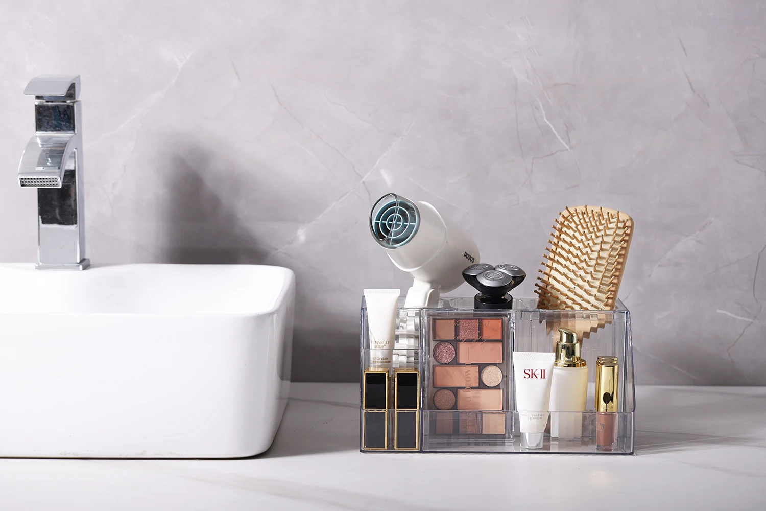 Desktop hair dryer curling iron storage rack
