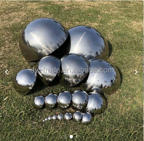 201 304 Mirror Half Hollow Ball Polished Stainless Steel Customized Size 100MM 150MM 200MM 300MM Home Decoration Metal Europe DY