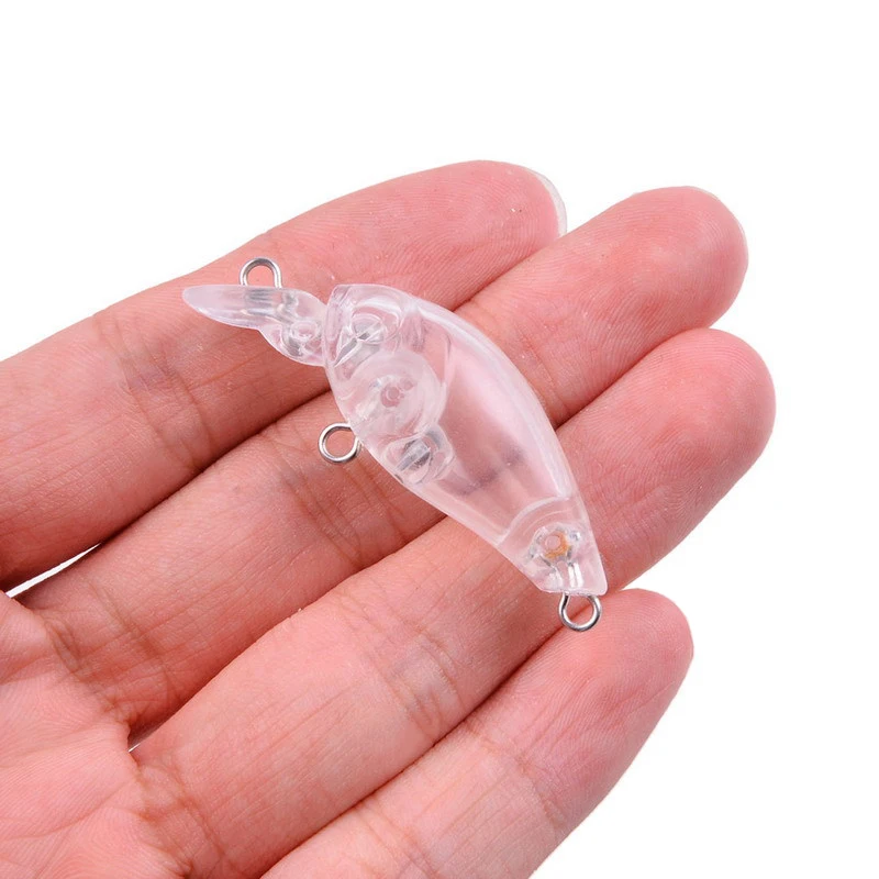 Unpainted Fishing Lure Kit Blank DIY Minnow Crankbaits Wobblers Hard Bait Set Fishing Treble Hooks Fishing Split Rings