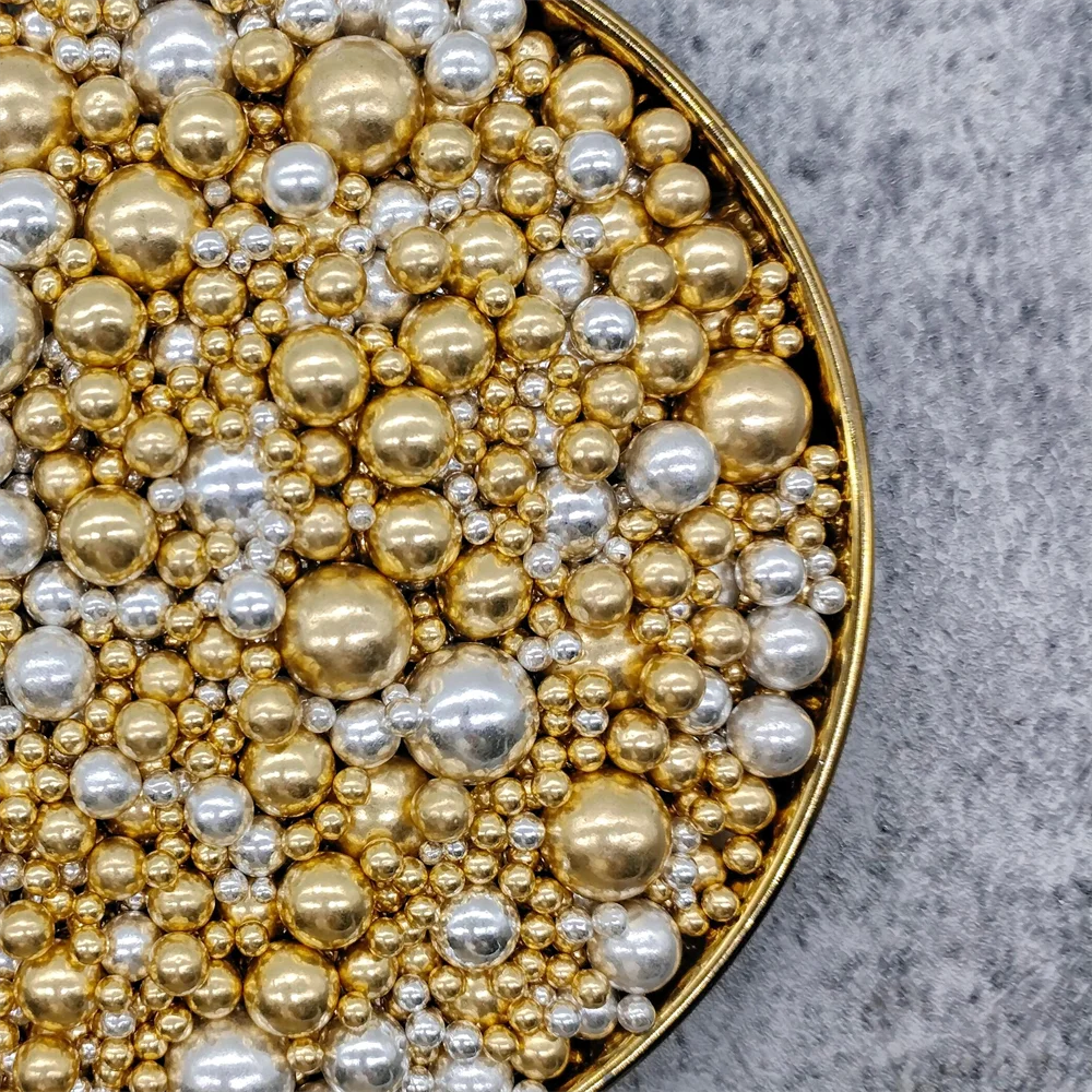 metallic gold silver color beads rods mixed sprinkles wholesale candy supplies