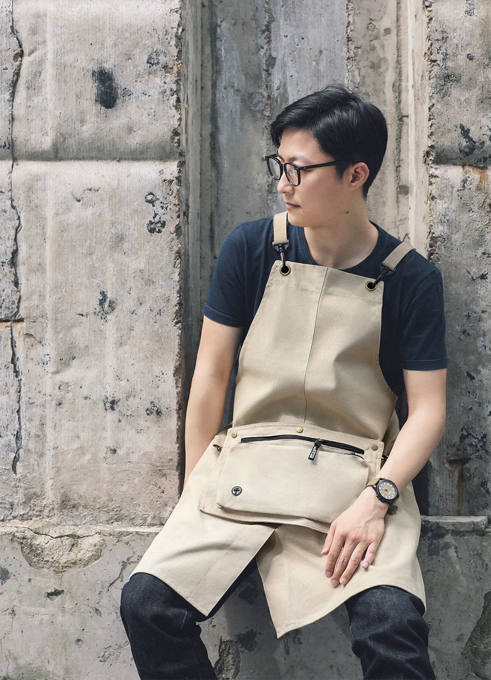 New Kitchen Household Organizer 100% Cotton Canvas Waterproof And Oil Proof Picnic Baking Apron With Pocket And Adjustable Strap