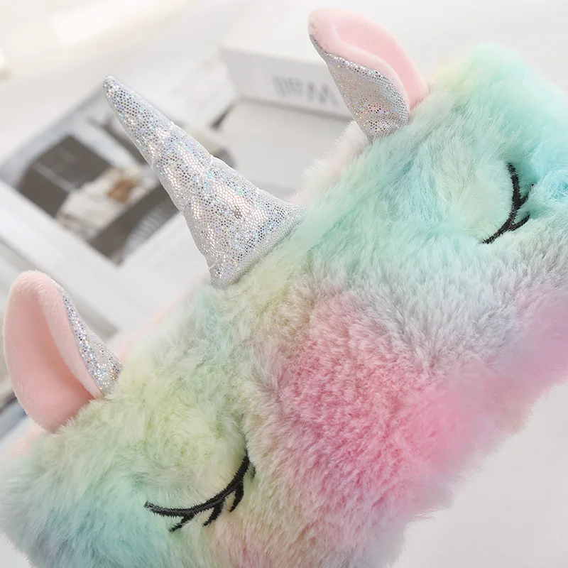 2021 Top Sales Multifunction School Cute Plush Unicorn Pencil Bag Stationery For