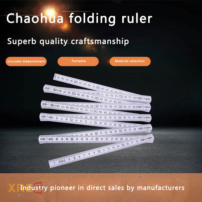 Hot selling  2m ten fold carpenter drawing angle ruler plastic metric scale multifunctional folding ruler