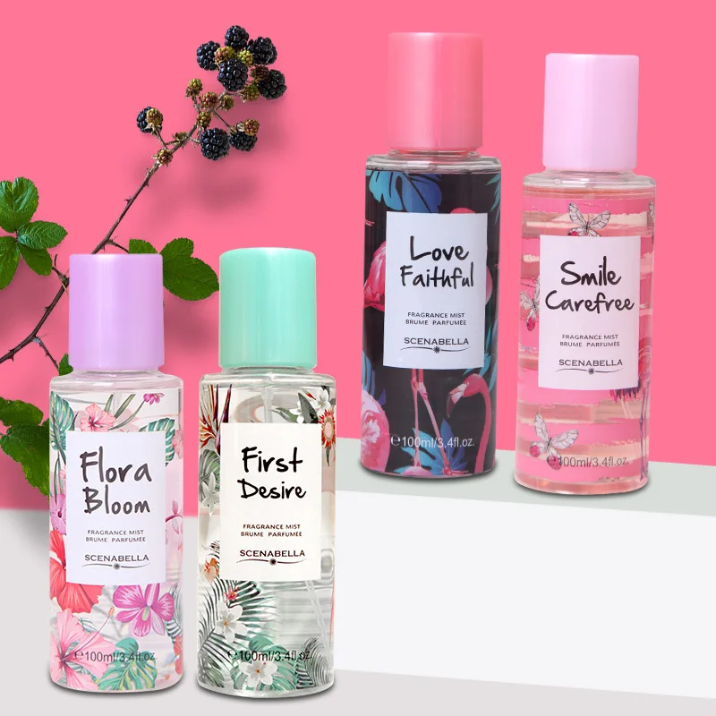 OEM 100ml Flower Scent Deodorant Fine Fragrance Mist Body Spray Women Perfume