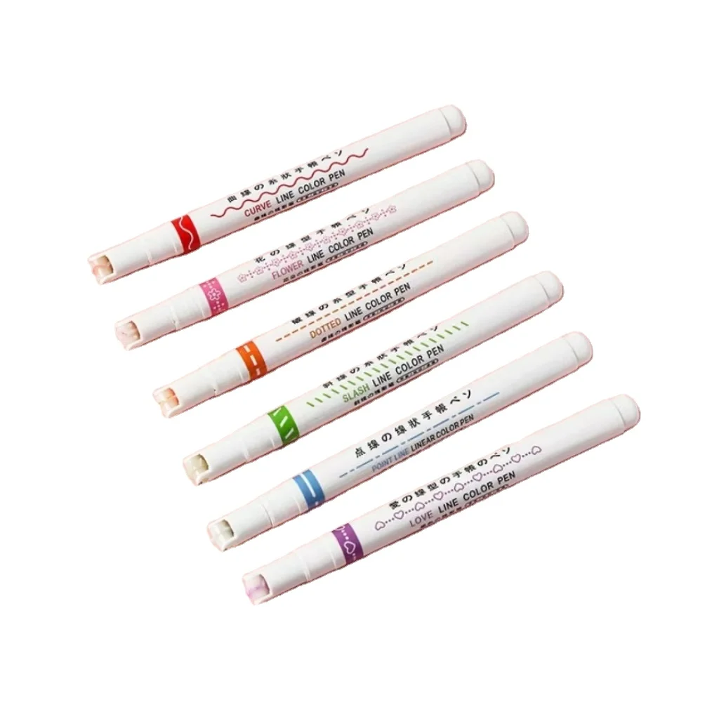 Wholesale hand newspaper fluorescent hand tent contour pen wavy line contour pen