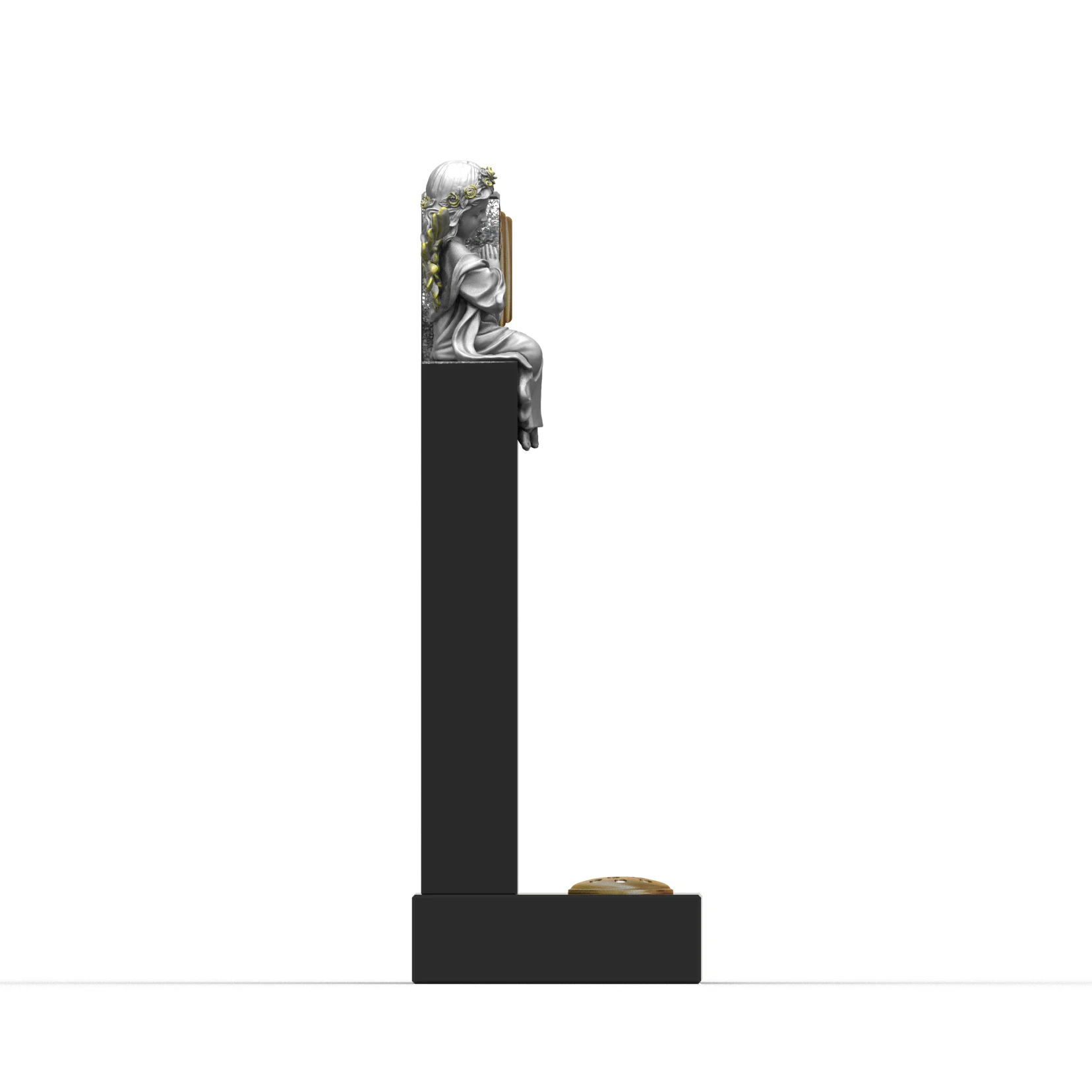 Cheap Memorial Guardian Angels India Black Granite Monument And Headstones