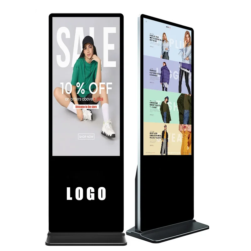 Interactive Totem Touch Screen Advertising Display Vertical Touch Screen Information Kiosk Floor Standing Digital Signa
