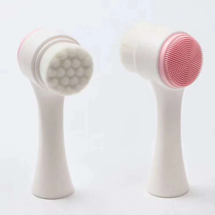 Silica Gel Soft Bristle Station Cleansing Brush 3D Double Face Cleansing Brush Manual Cleansing Brush Deep Cleaning