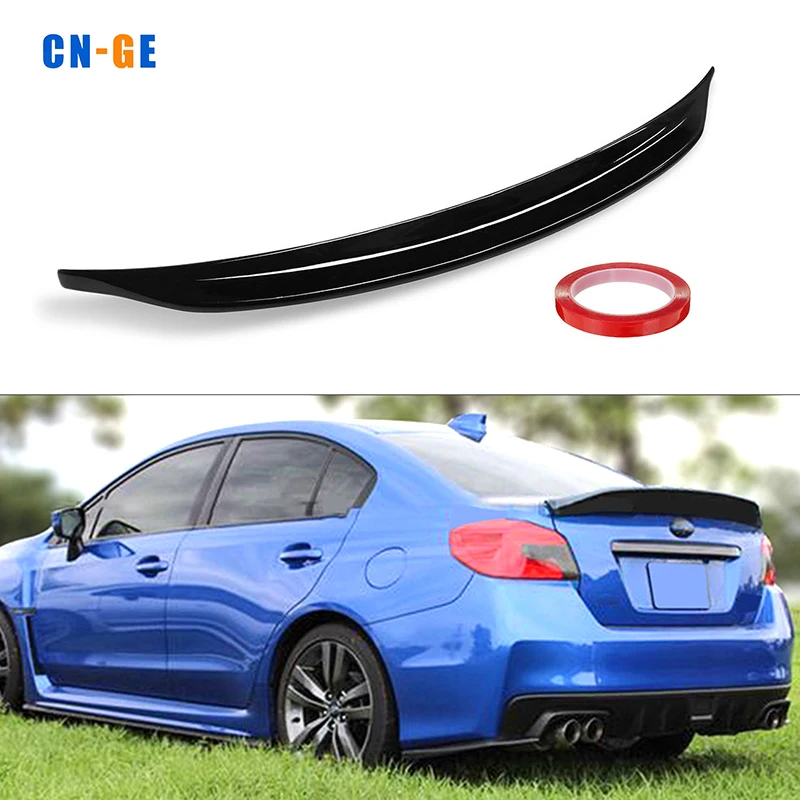 Plastic ABS gloss Black or Carbon fiber look rear spoiler extension for SUBARU WRX STI MK4 2015 2016 2017 2018 2019 2020 2021