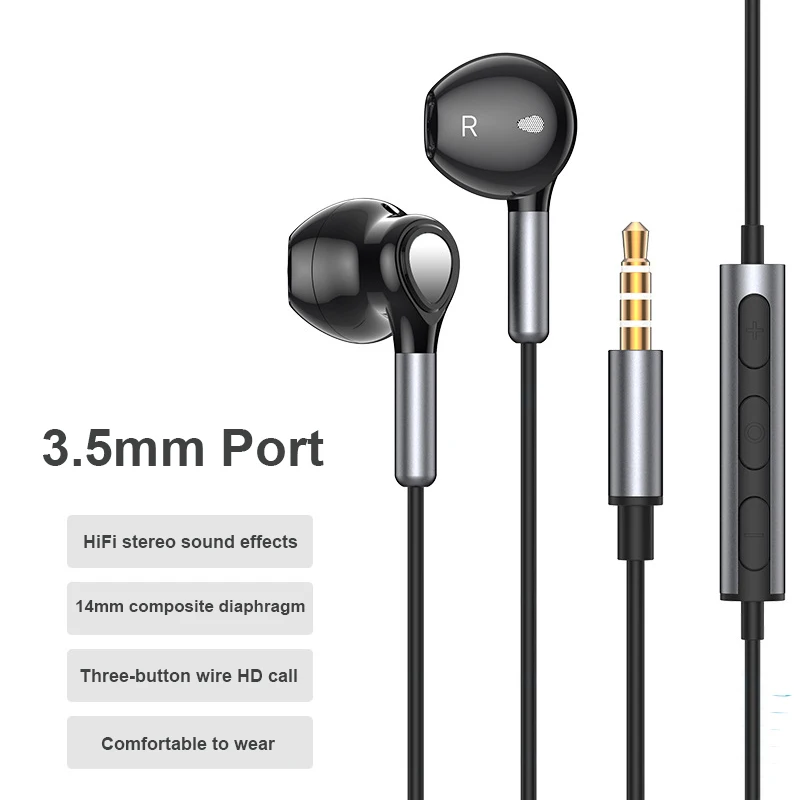 Hot Selling 3.5mm Wired Earphones Handsfree Headphones Gaming In-ear Earphones