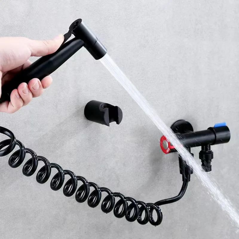 Economic Toilet Shattaf Personal Hygiene Bidet Spray Muslim Handheld Sprayer Health Faucet Matte Black Bidet Sprayer Set