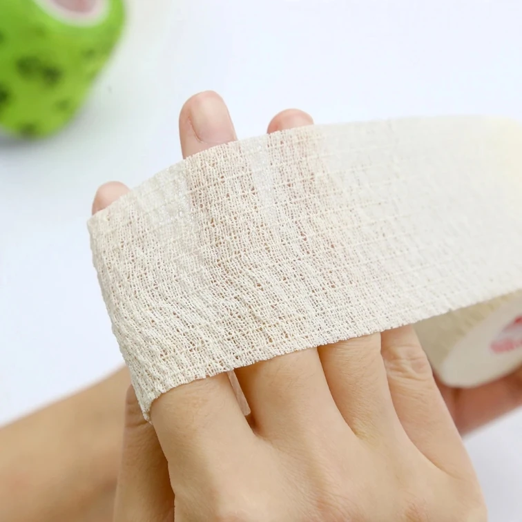 Bitter Taste Medical Cohesive Bandage Customization Colour Marks Veterinary Crepe Bandage for Cats Dogs