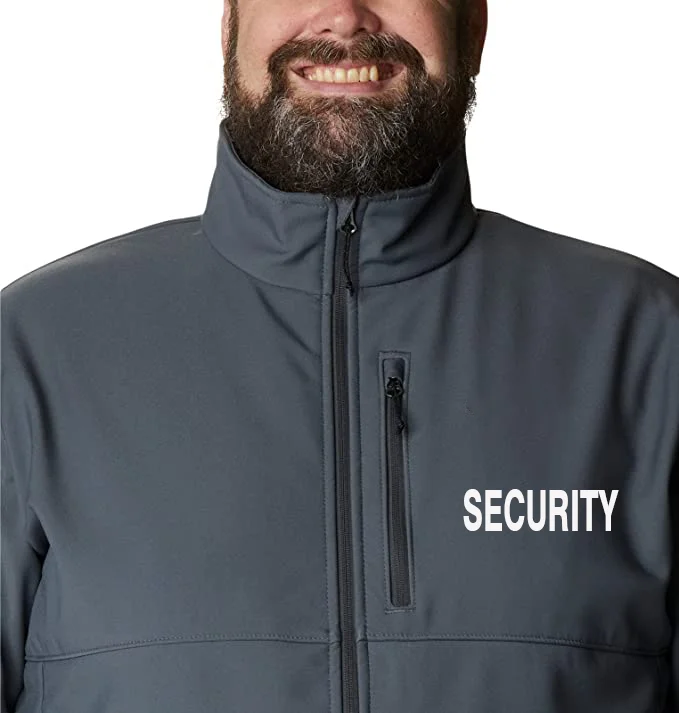 Water Resistant Tactical Soft-shell Jacket With Fleece Interior Autumn Security Guard Windbreaker Jacket With Printing Logo