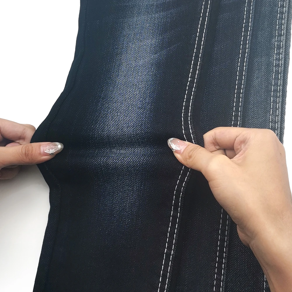 Aufar blue gray color 10s OA slub dobby jacquard denim fabric made in China 11.2oz width 178-180cm for clothes