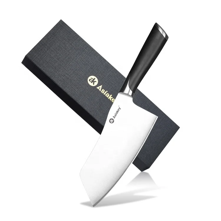 Professional 2 PCS Set Stainless Steel Cleaver Butcher Knife Heavy Duty  Meat Boning Chopper Knife
